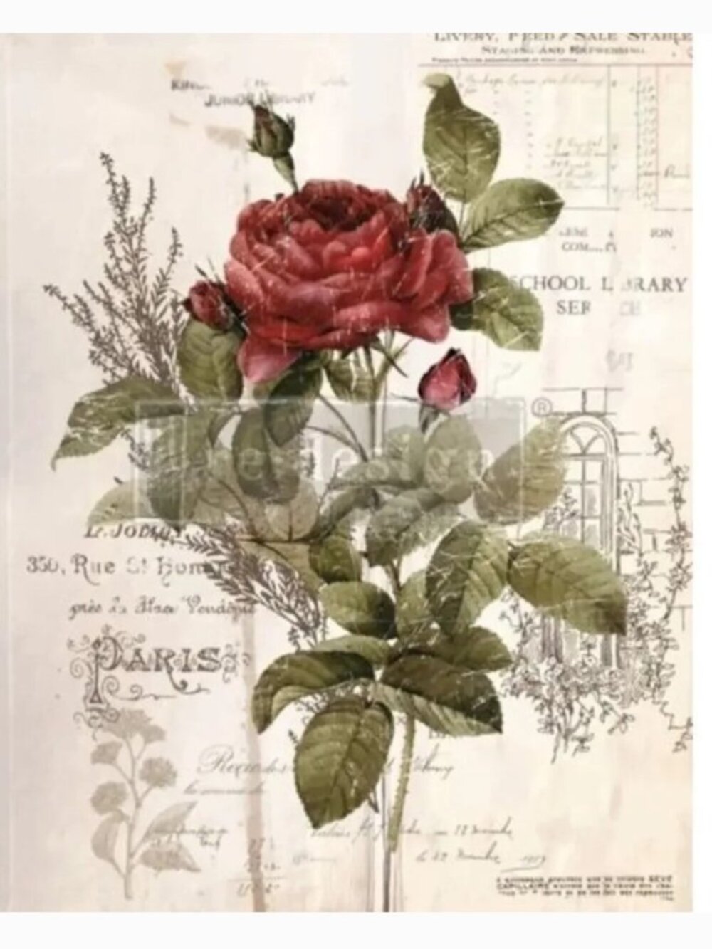 Redesign With Prima Botanical Rose Furniture Transfer